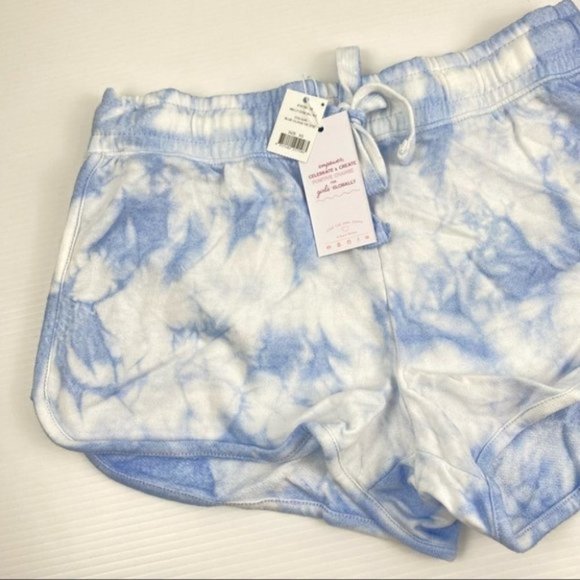 🤑 Supré Blue Tie Dye Elastic Waist Relaxed Active Gym Short Shorts Size S - Picture 7 of 10